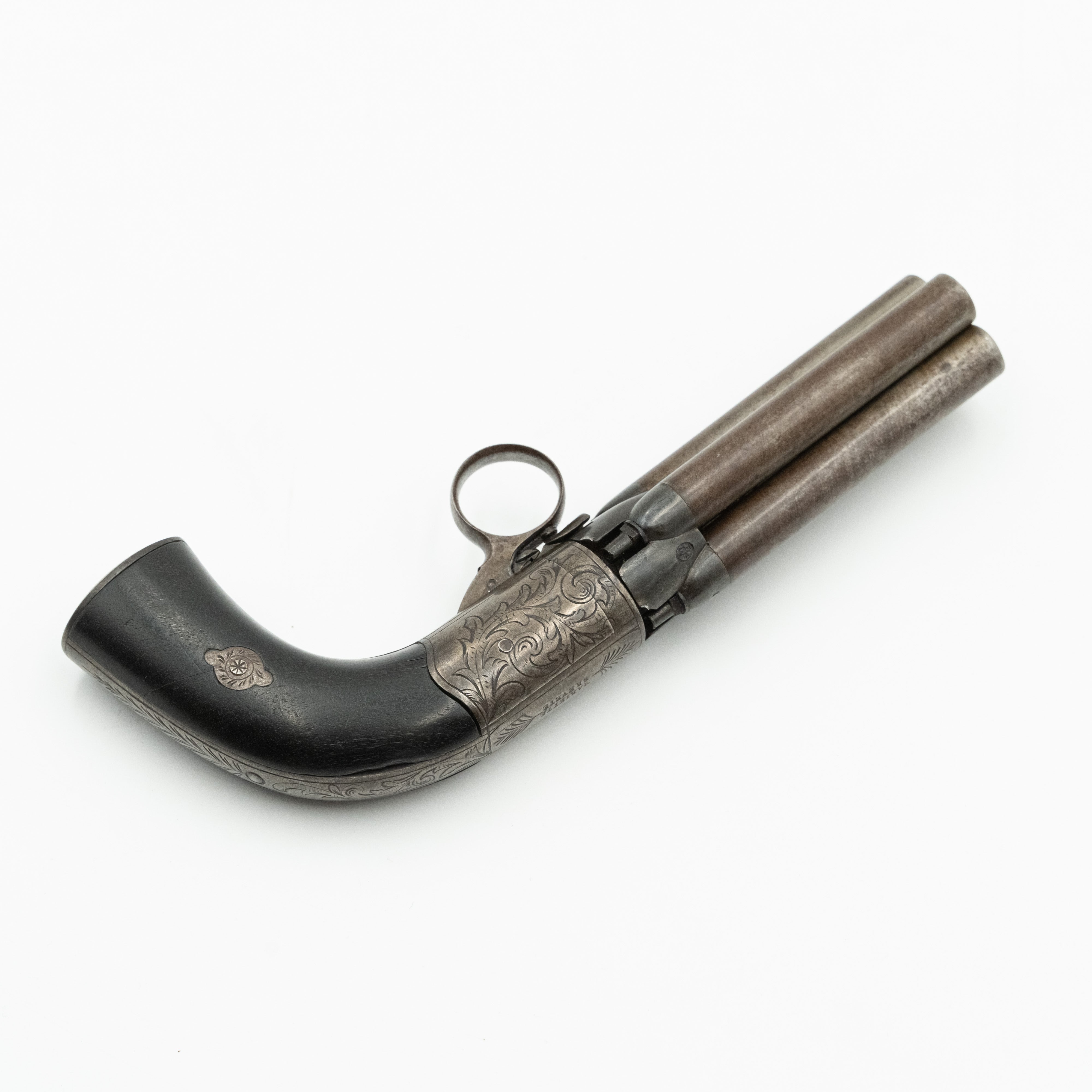 A Mariette Brevete  four barrel revolver and tools