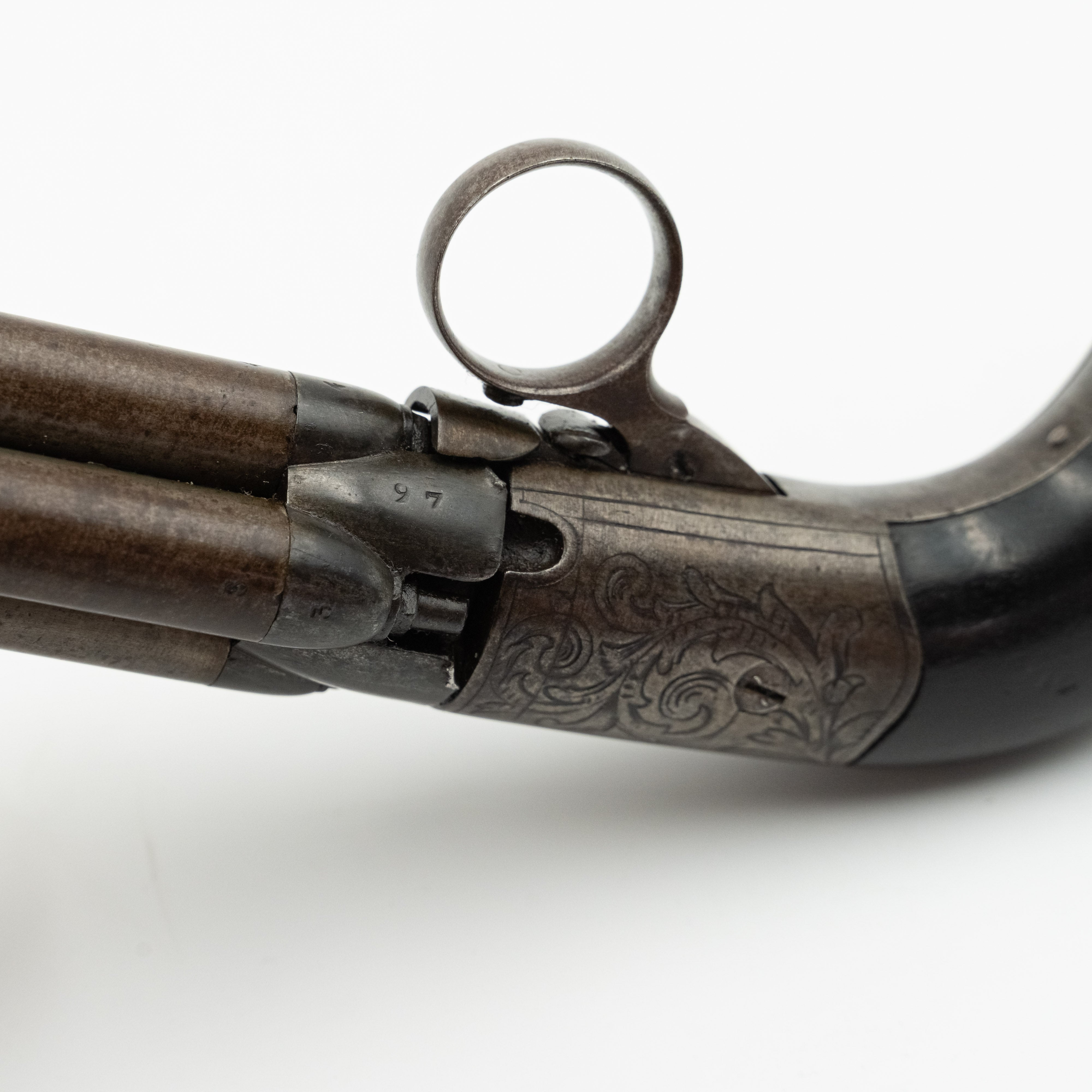 A Mariette Brevete  four barrel revolver and tools