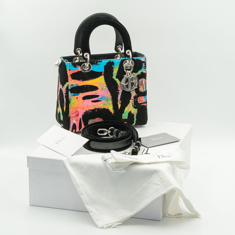 Special Edition Medium size Lady Dior Art Handbag by artist Chris Martin