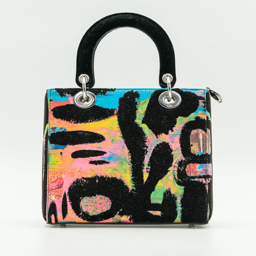 Bolso de mano Lady Dior Art de edición especial de tamaño mediano del artista Chris Martin