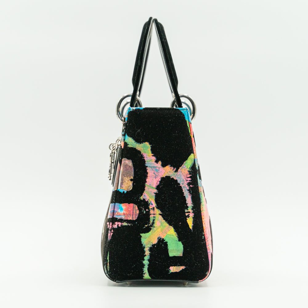 Bolso de mano Lady Dior Art de edición especial de tamaño mediano del artista Chris Martin