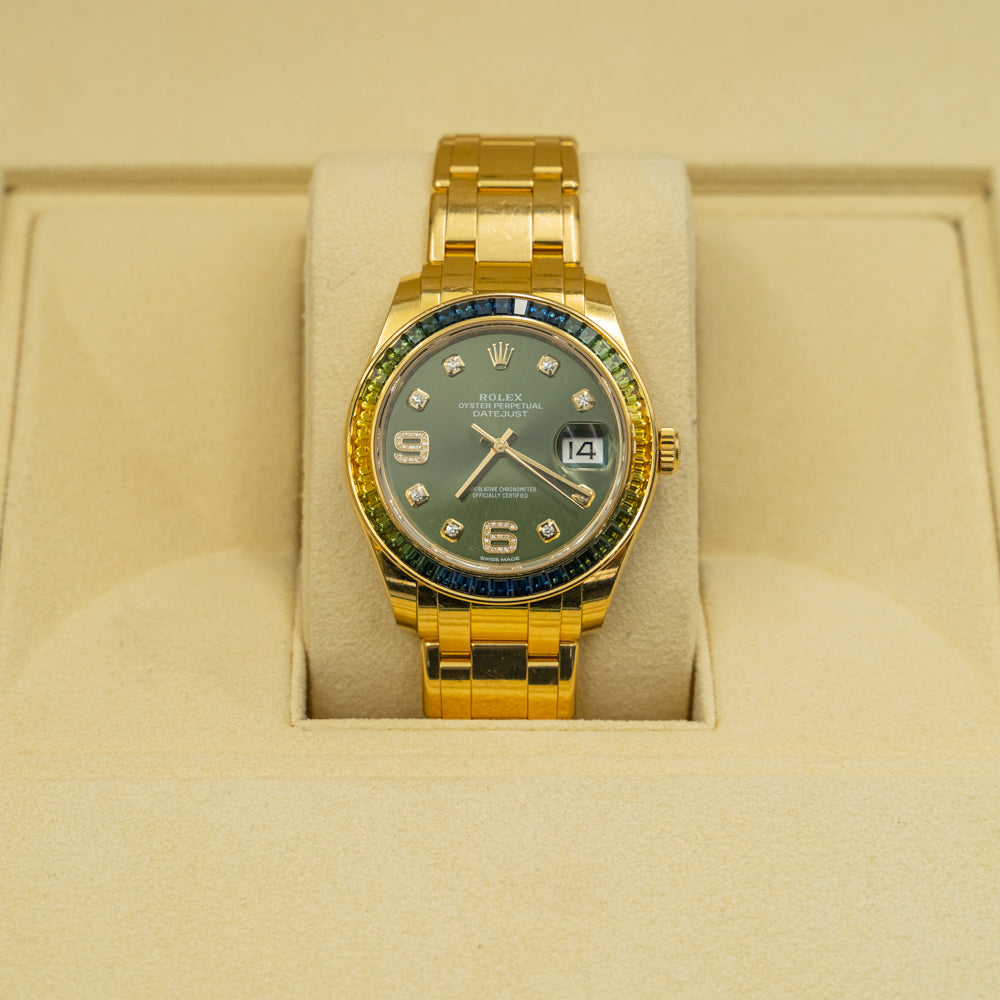 Rolex Pearlmaster 86348SABLV Olive green with sapphire bezel