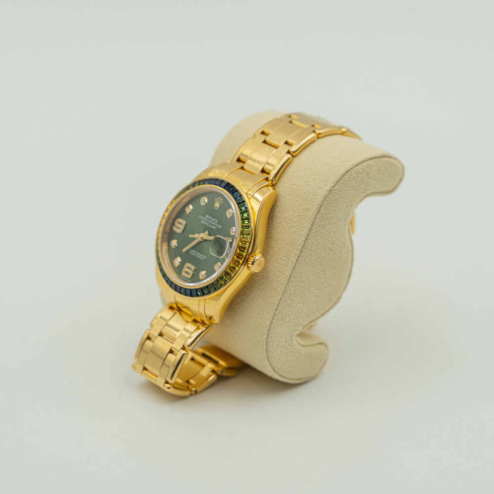 Rolex Pearlmaster 86348SABLV Olive green with sapphire bezel