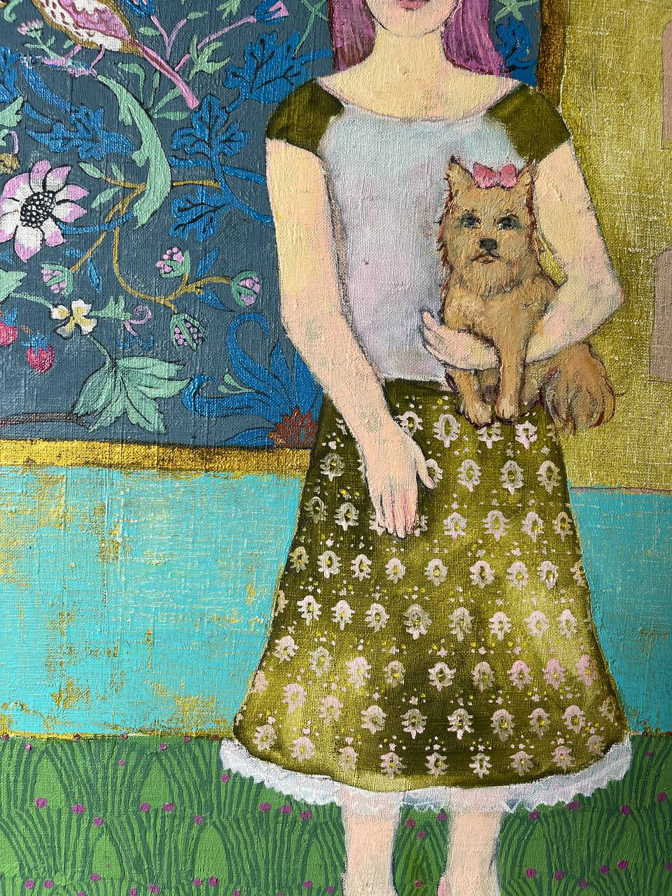 Oil painting "With Morris carpet" by Jana Nesteroviča, 2010