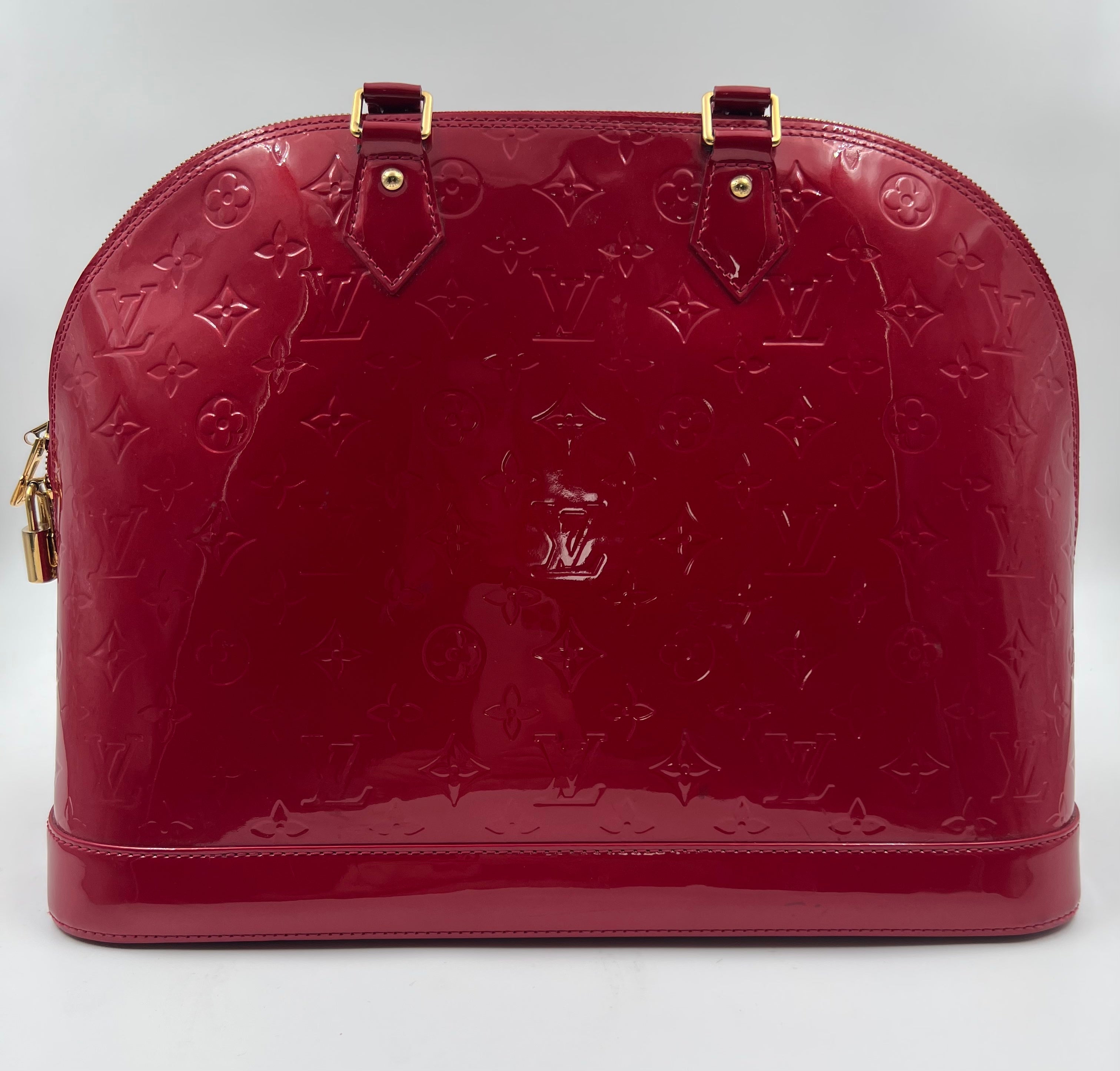 Louis Vuitton Monogram Vernis leather Alma MM handbag in red color