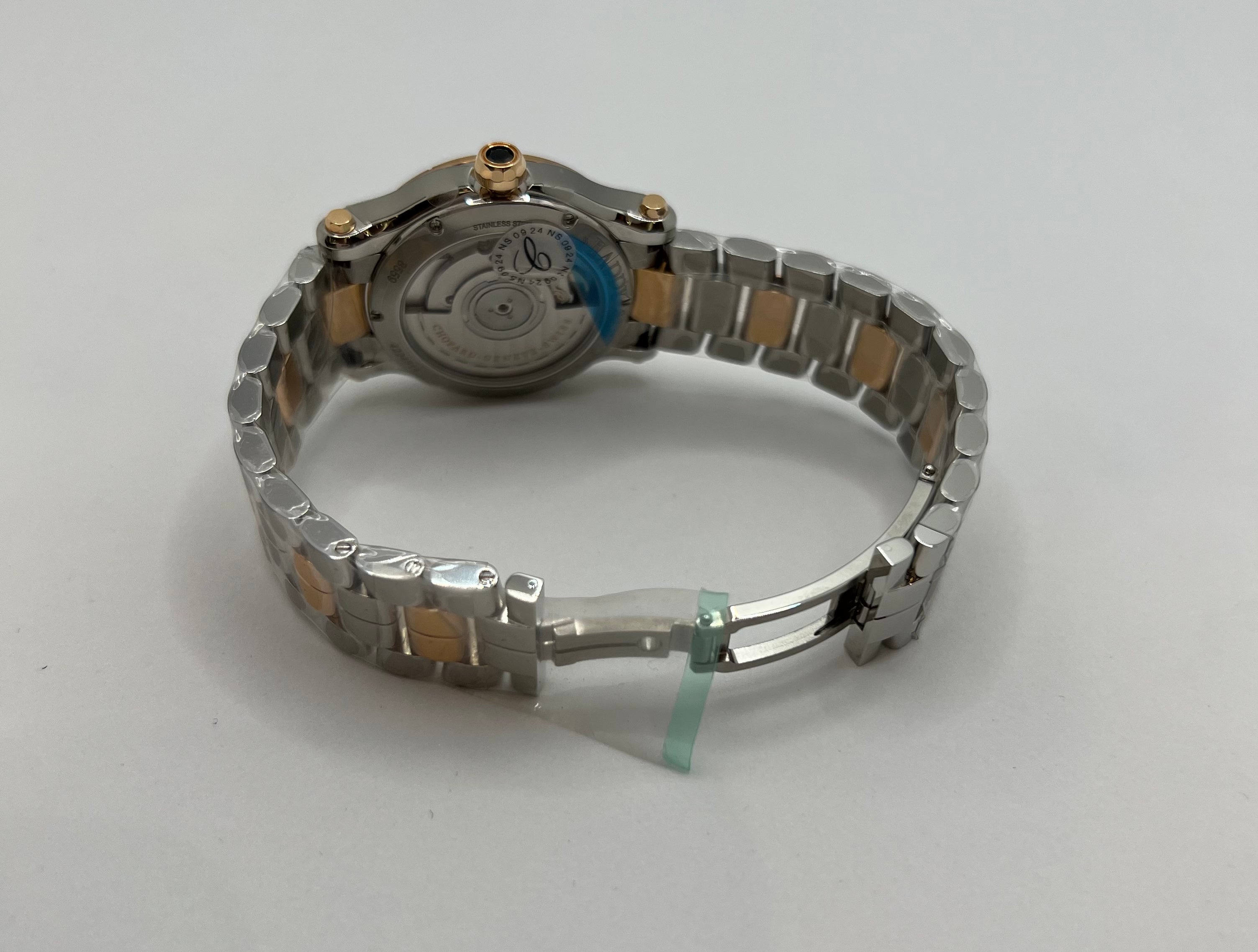 JUEGO COMPLETO RELOJ DE PULSERA AUTOMÁTICO CHOPARD HAPPY SPORT DE DOS TONOS PARA MUJER 33 MM